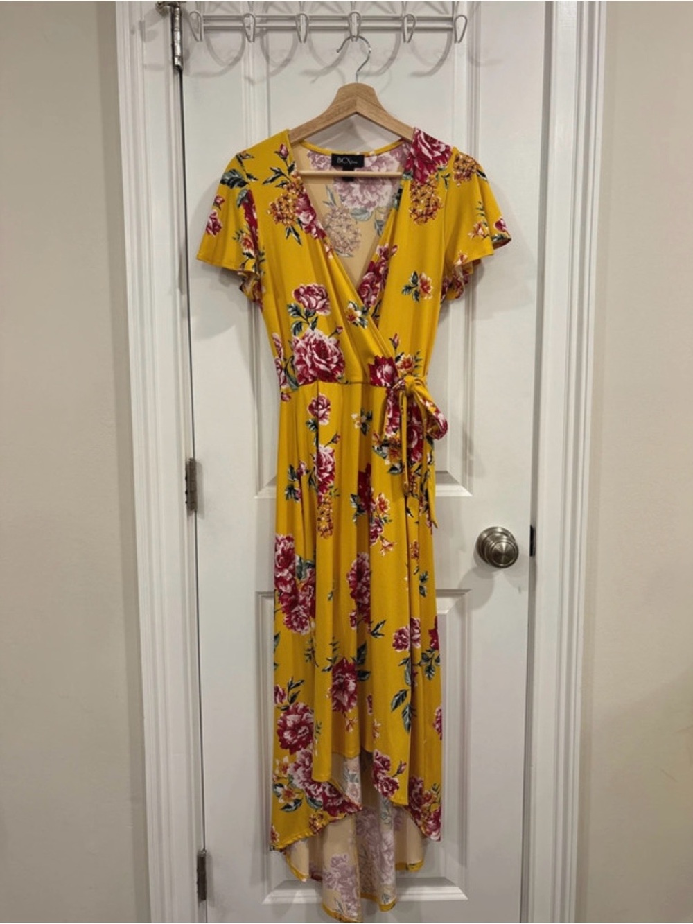 BCX Yellow Floral High-Low Dress